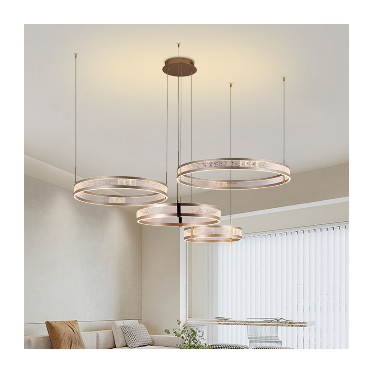 Frosted Ripple Ring Chandelier